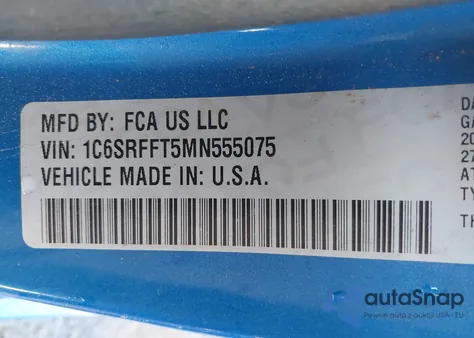 2021 Ram 1500 Lone Star 4X4 5'7 Box из США, поврежденный, VIN 1C6SRFFT5MN555075